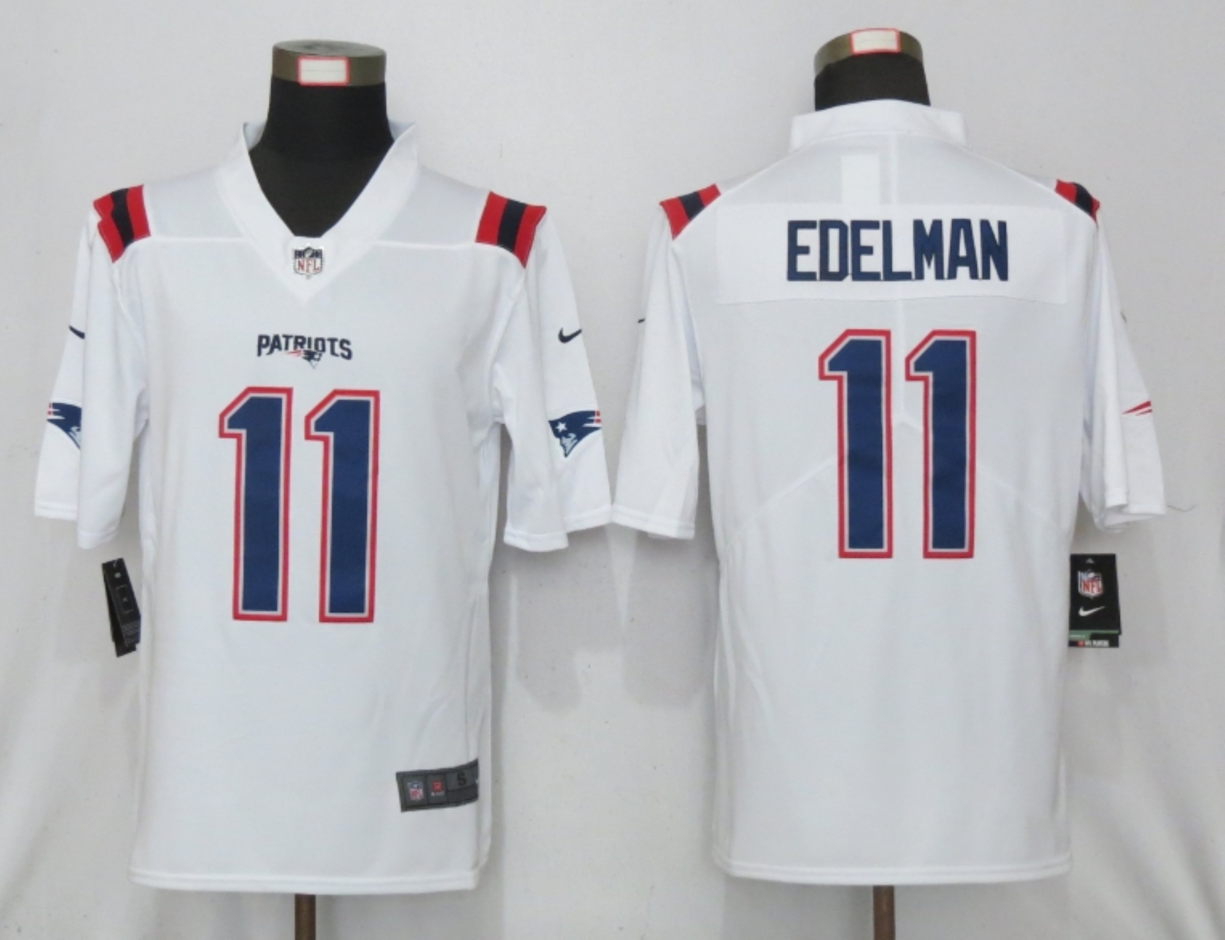 Men New Nike New England Patriots #11 Edelman Nike White Game Jersey